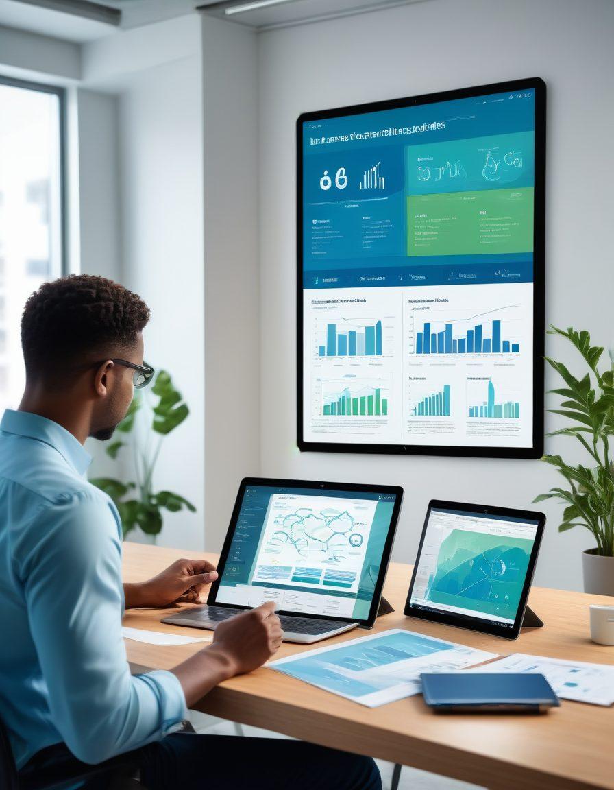A modern digital workspace showcasing a diverse team brainstorming over custom insurance plan designs on digital tablets. Lively elements like infographics and charts illustrating data-driven decisions surround them, while a virtual interface displaying various insurance options hovers in the air. Soft blue and green tones evoke a sense of trust and innovation. sleek, 3D. vibrant colors.